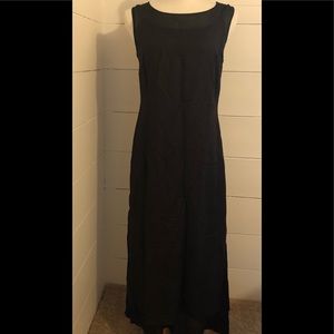 Elegant Linen Maxi Shift Dress with full slip.